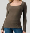 Women's Square Neck Ribbed Top